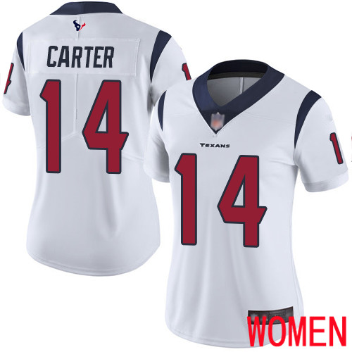 Houston Texans Limited White Women DeAndre Carter Road Jersey NFL Football #14 Vapor Untouchable